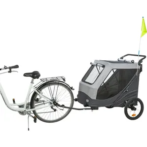 Vozík za bicykel s funkciou rýchleho skladania, XL: 87,5 x 97 x 93/150 cm, nosnosť max. 45 kg, šedá